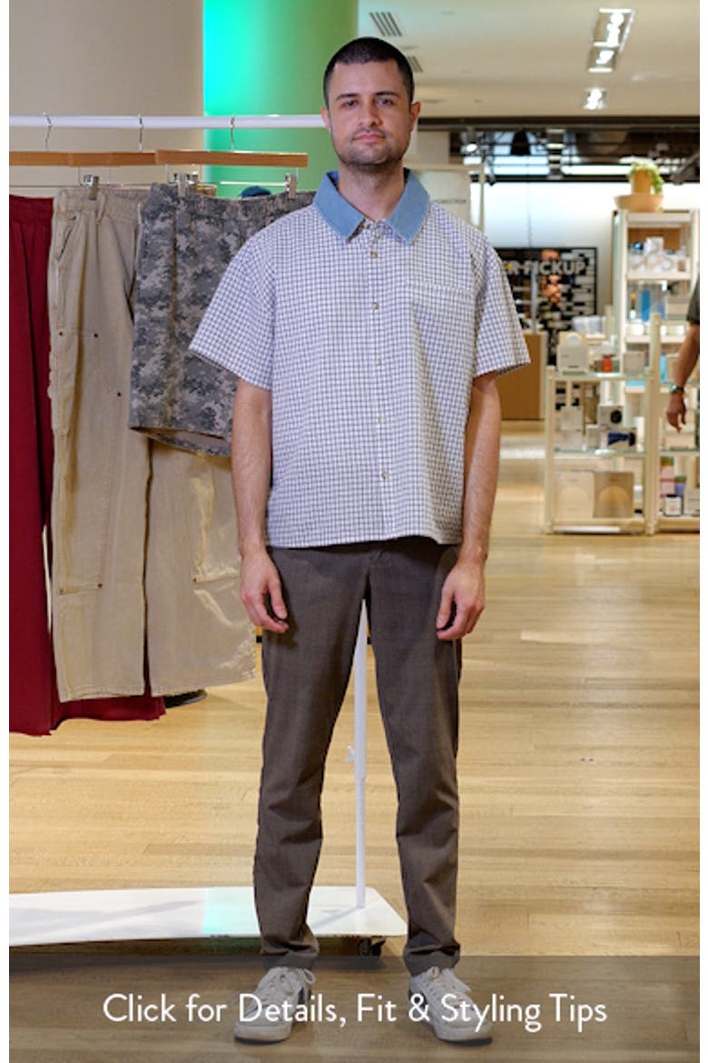 Contrast Collar Short Sleeve Button-Up Shirt video