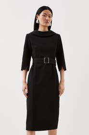 Karen Millen Petite Roll Neck Pencil Midi Dress