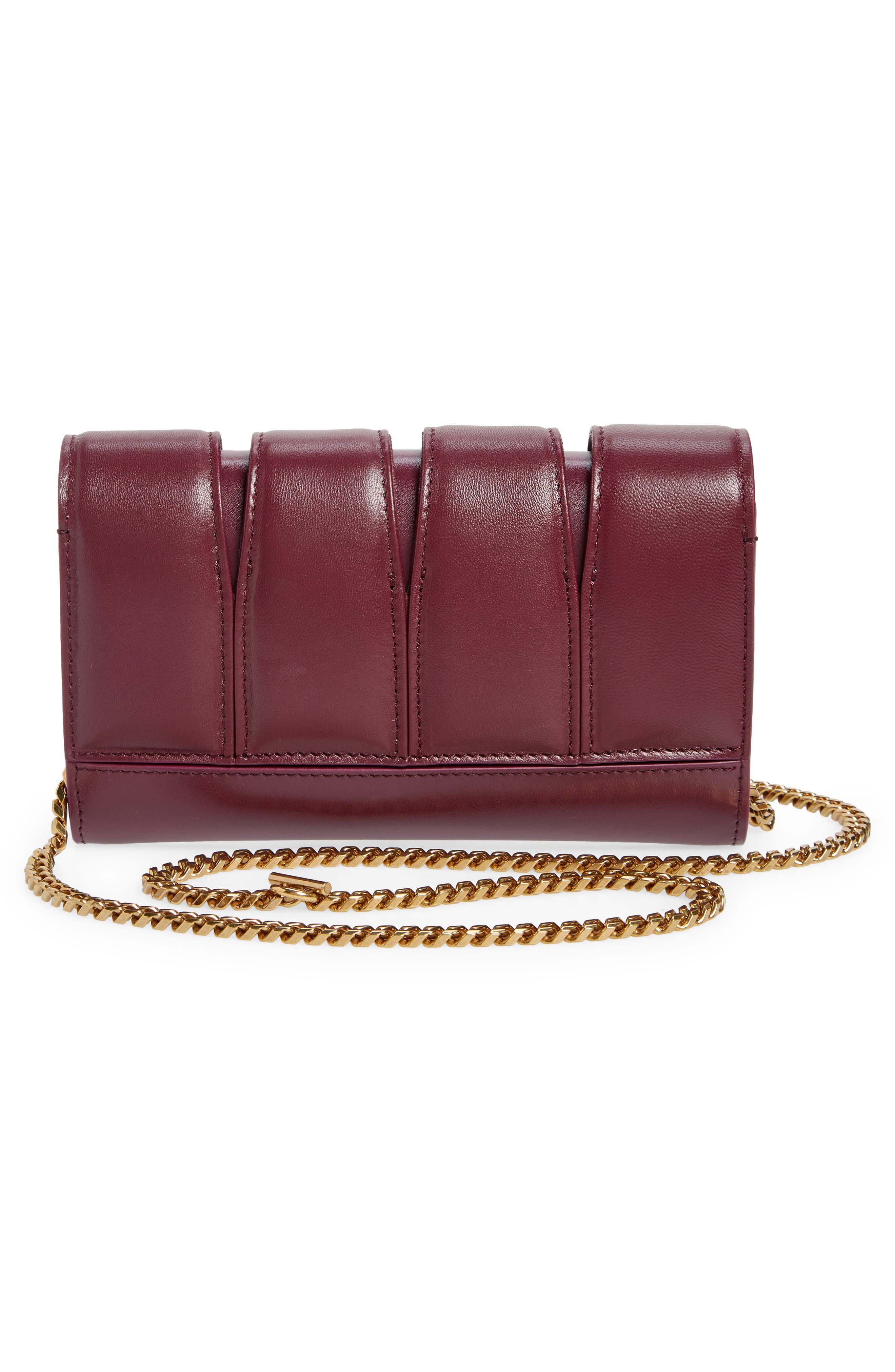 McQueen Slash Cutout Knuckle Leather Clutch, Alternate, color, 