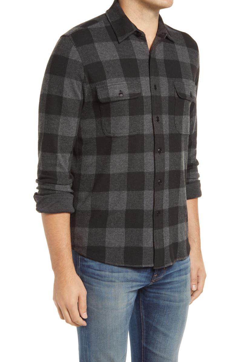 Faherty Legend Buffalo Check Flannel Button-Up Shirt, Alternate, color,