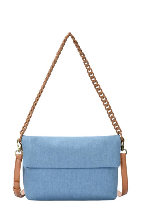 Cotton Canvas Flap Shoulder Bag