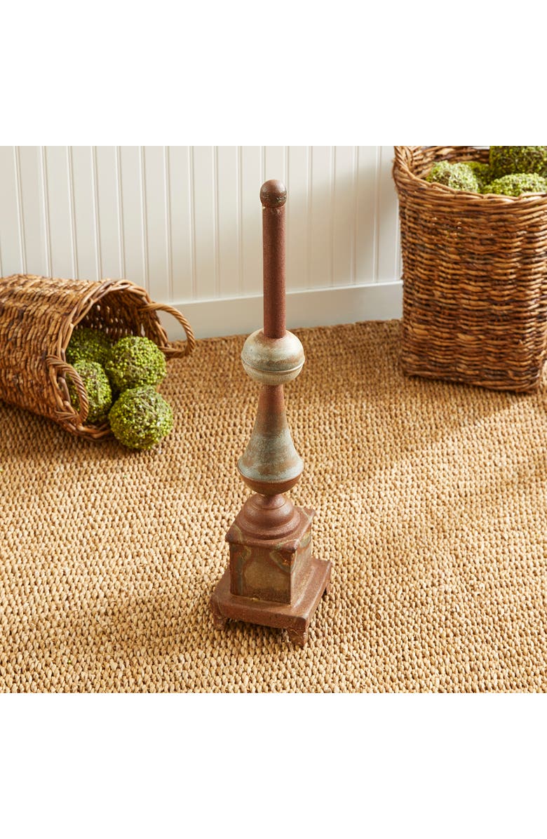 Napa Home & Garden Weathered Metal Ornate Finial, Alternate, color, Brown
