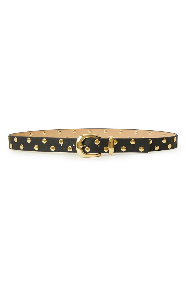 B-Low the Belt Juniper Studded Leather Belt, Main, color, Black Gold