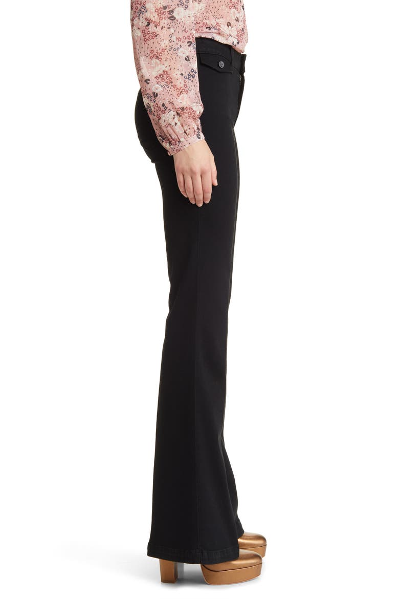 Genevieve High Waist Flare Jeans, Alternate, color, BLACK SHADOW