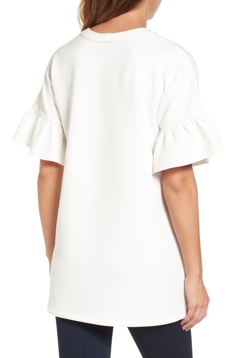 Ruffle Sleeve Tunic, Alternate, color, IVORY CLOUD