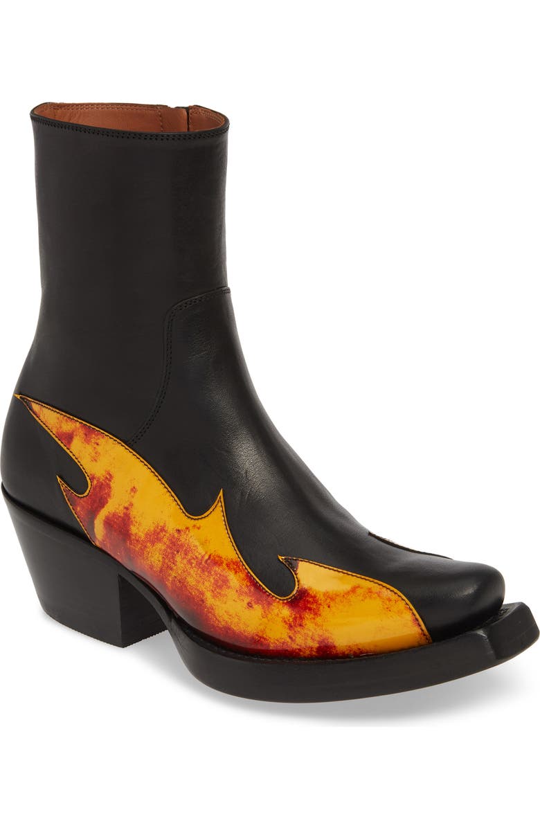VETEMENTS Flame Cowboy Boot, Main, color,
