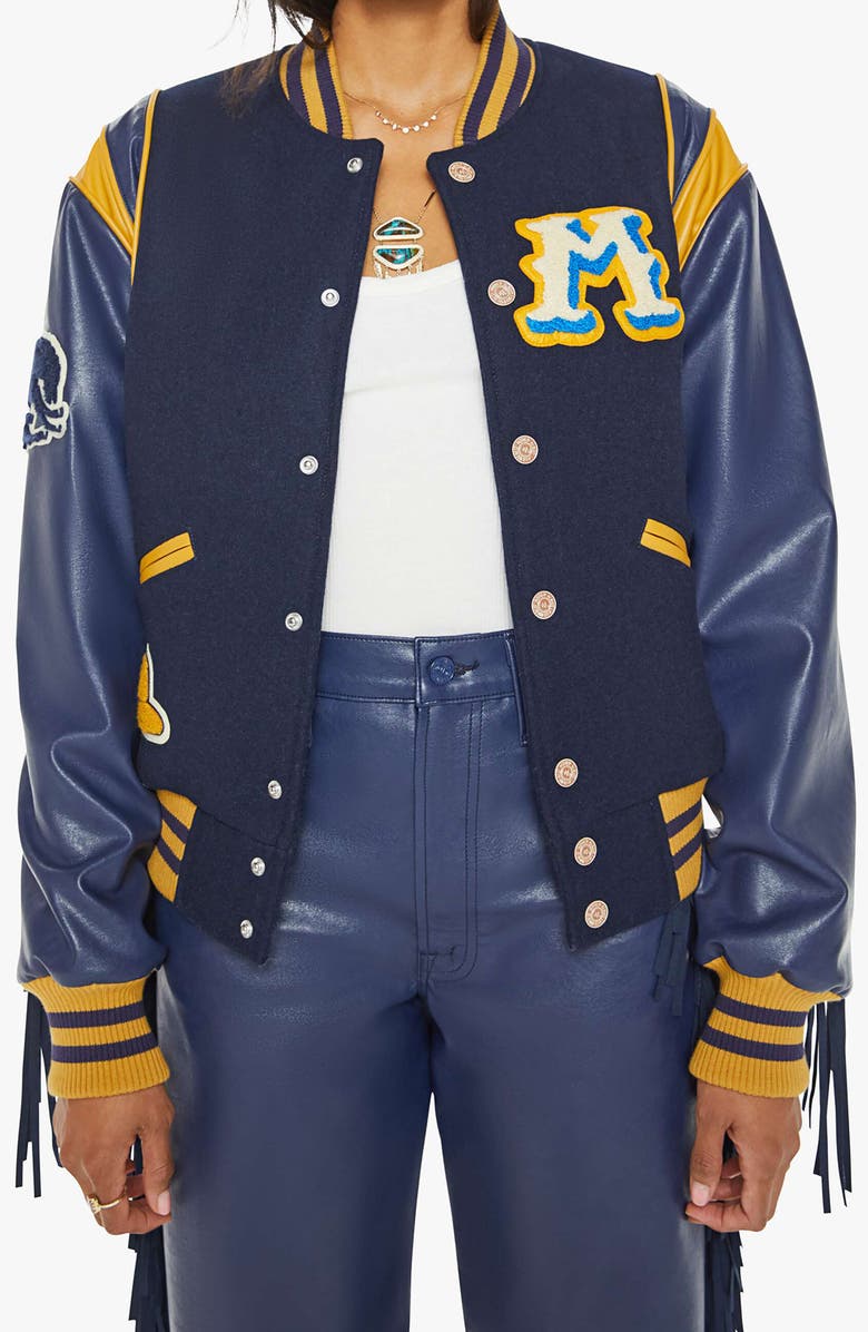 MOTHER The Fringe Team Spirit Varsity Jacket, Main, color, 