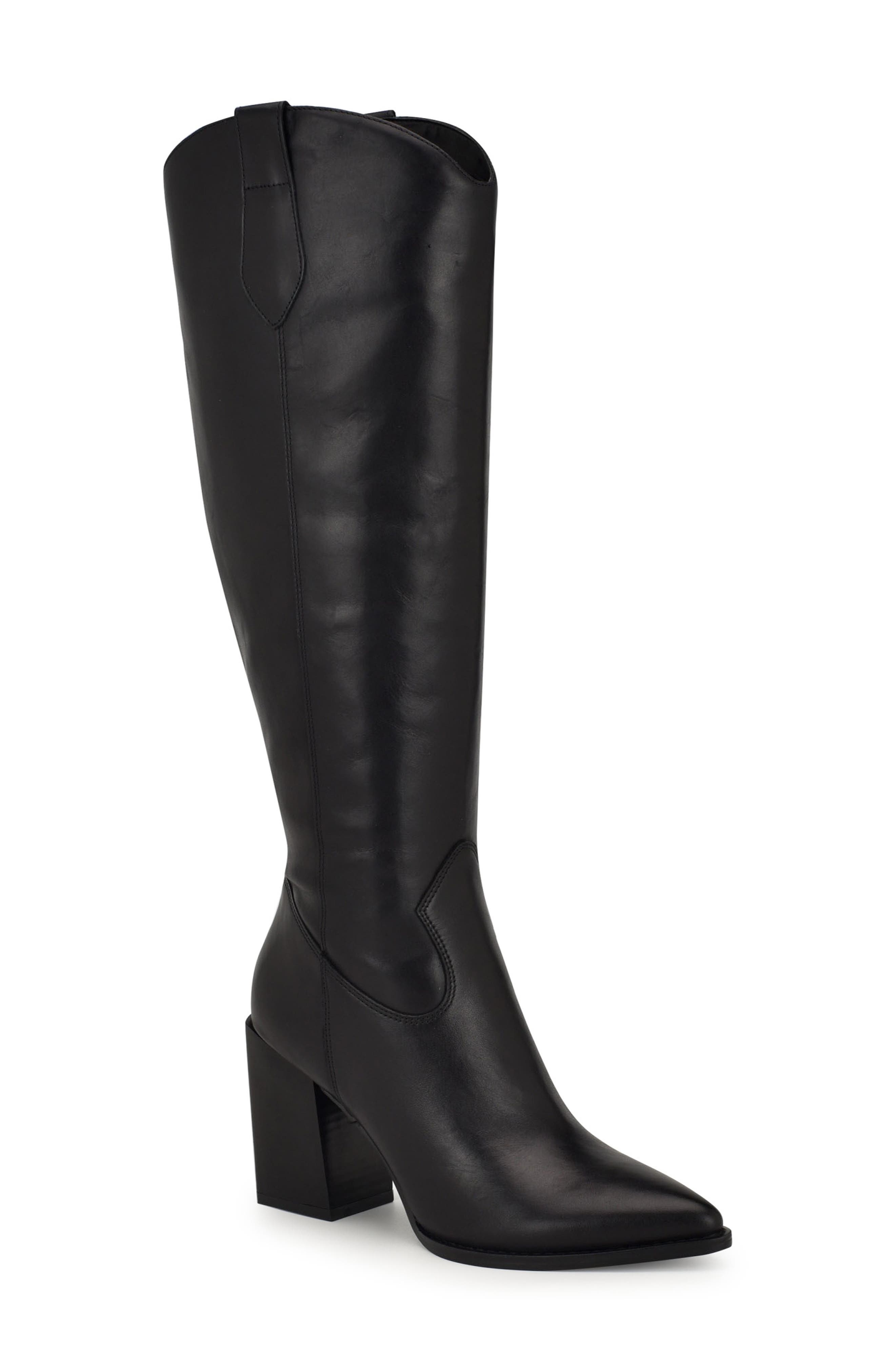 Nine West Bromwel Pointed Toe Knee High Western Boot, Main, color, 