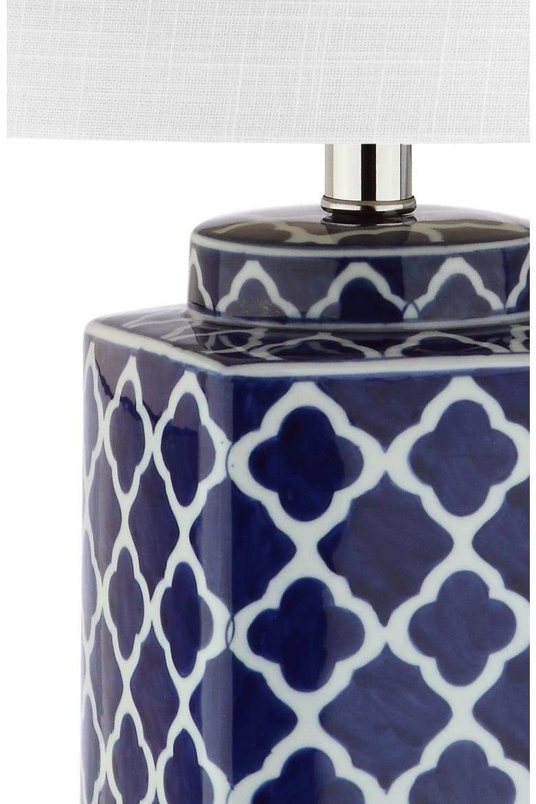 Clarke 23" Chinoiserie LED Table Lamp, Blue/White, Alternate, color, Blue/White