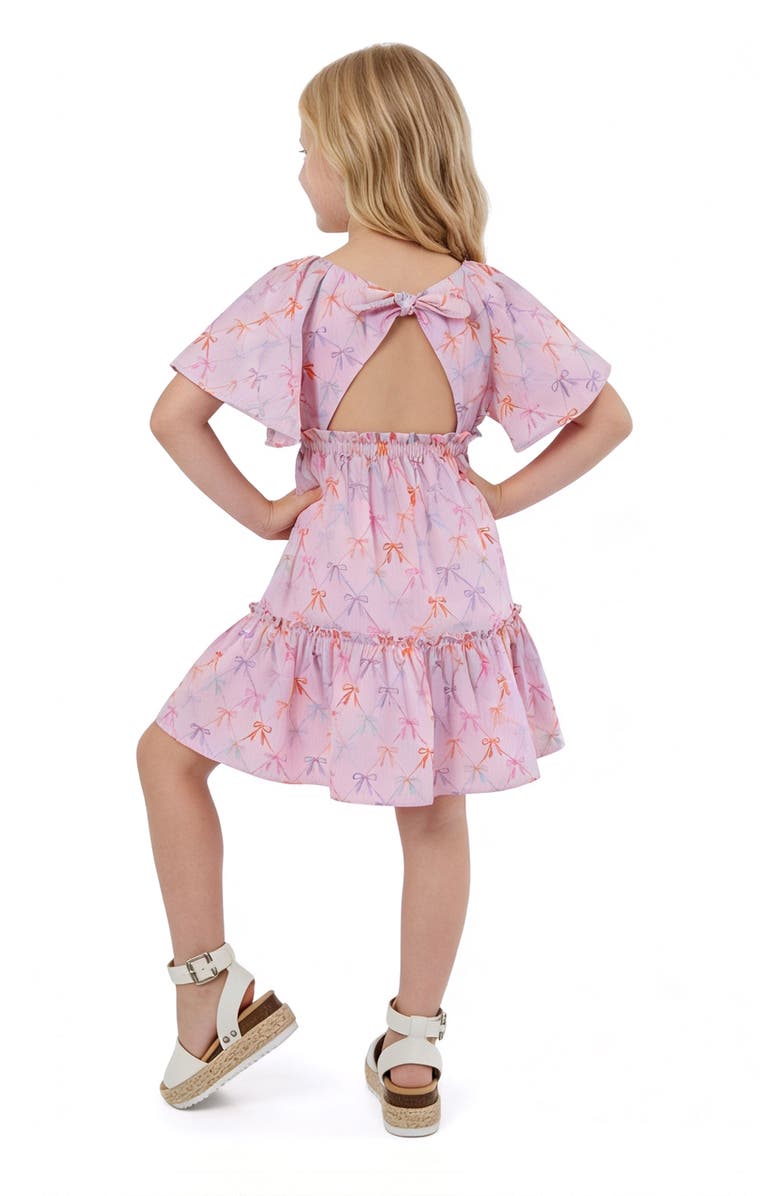 Andy & Evan Kids' Flutter Sleeve Dress, Alternate, color, Pink Bows