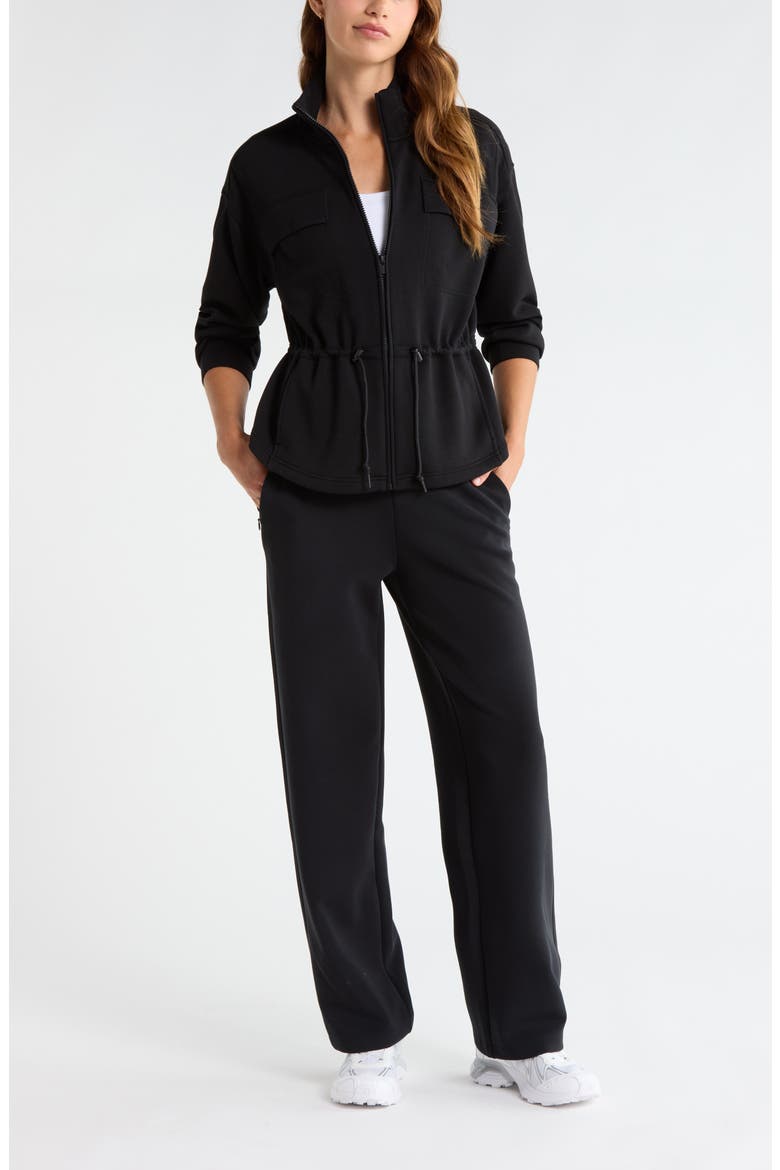 Soft Luxe Utility Jacket, Alternate, color, BLACK