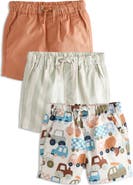 NEXT Kids' Set of 3 Assorted Cotton Shorts