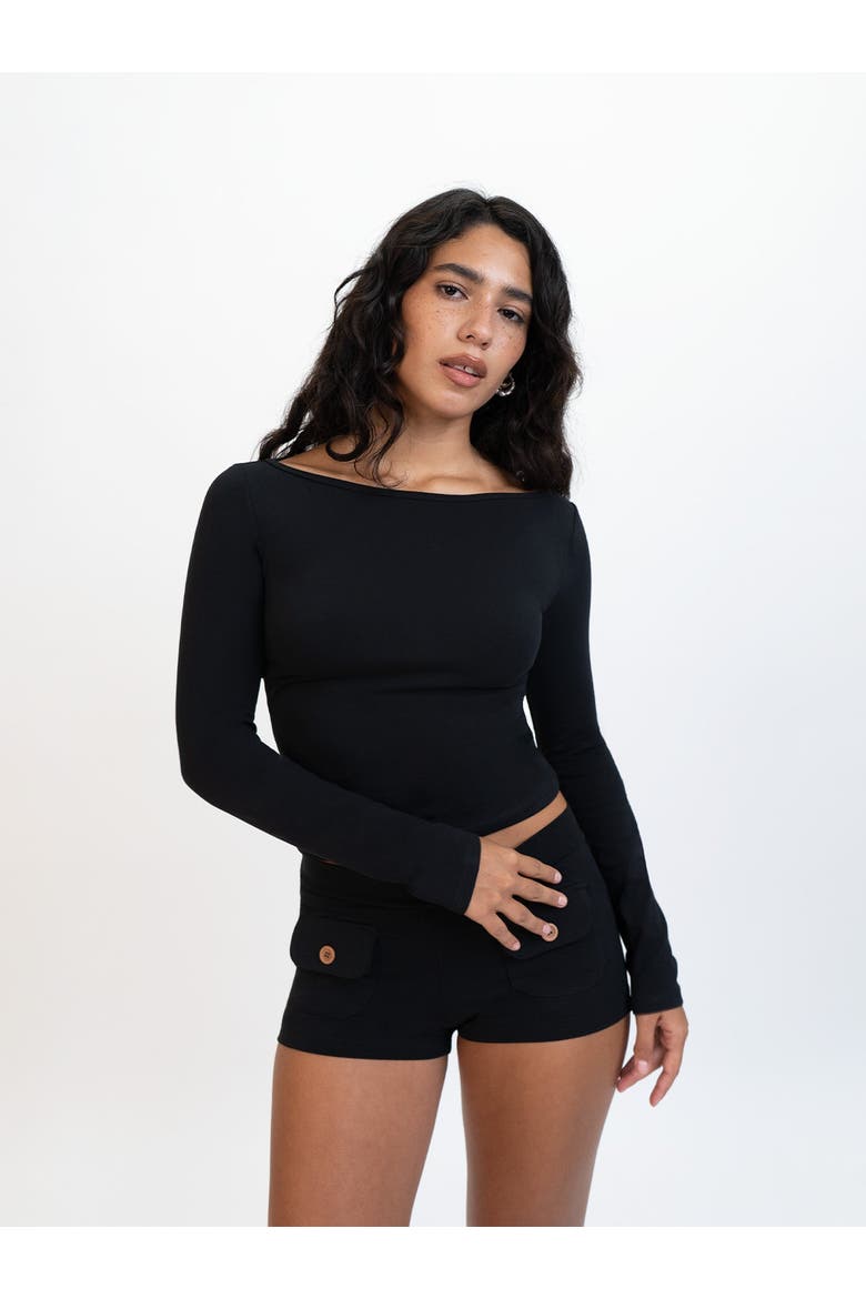 Long Sleeve Top, Alternate, color, Black