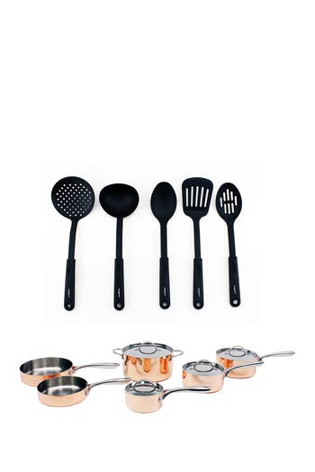 Berghoff Vintage Style 15-piece Copper Cookware & Utensils Set In Copper/black