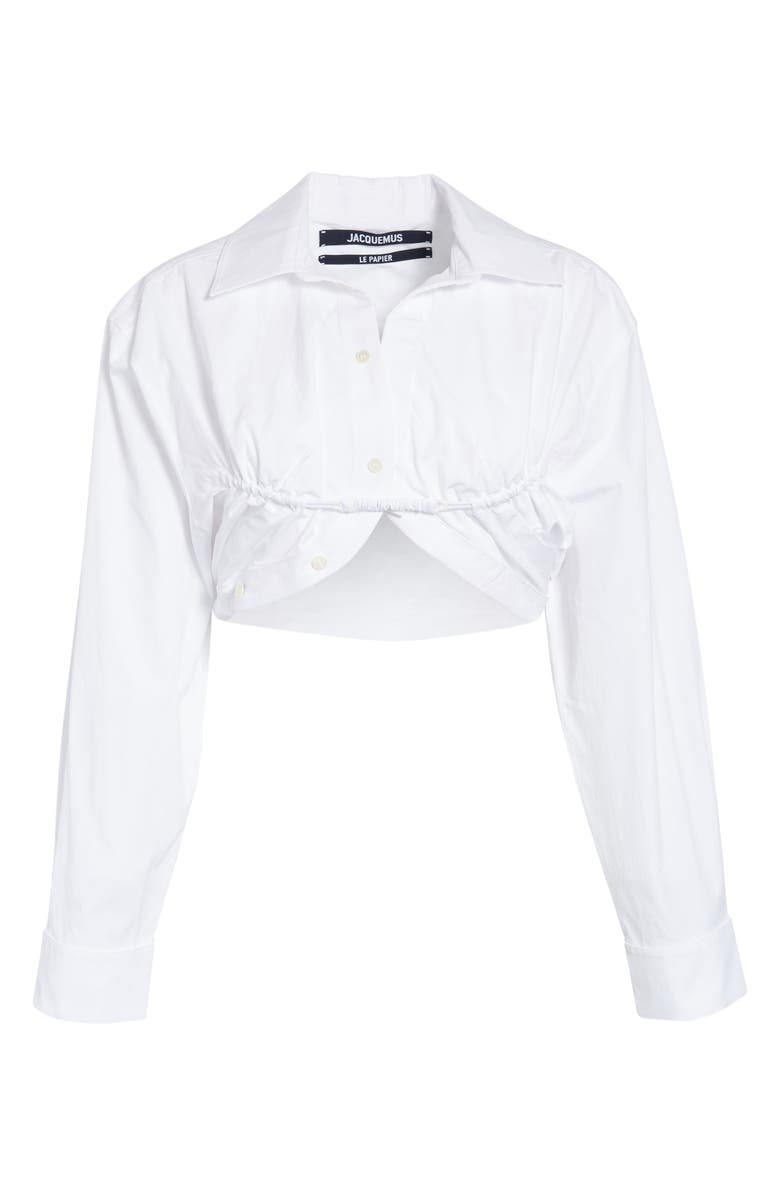 Jacquemus La Chemise Machou Cotton Poplin Bolero Shirt, Alternate, color, 