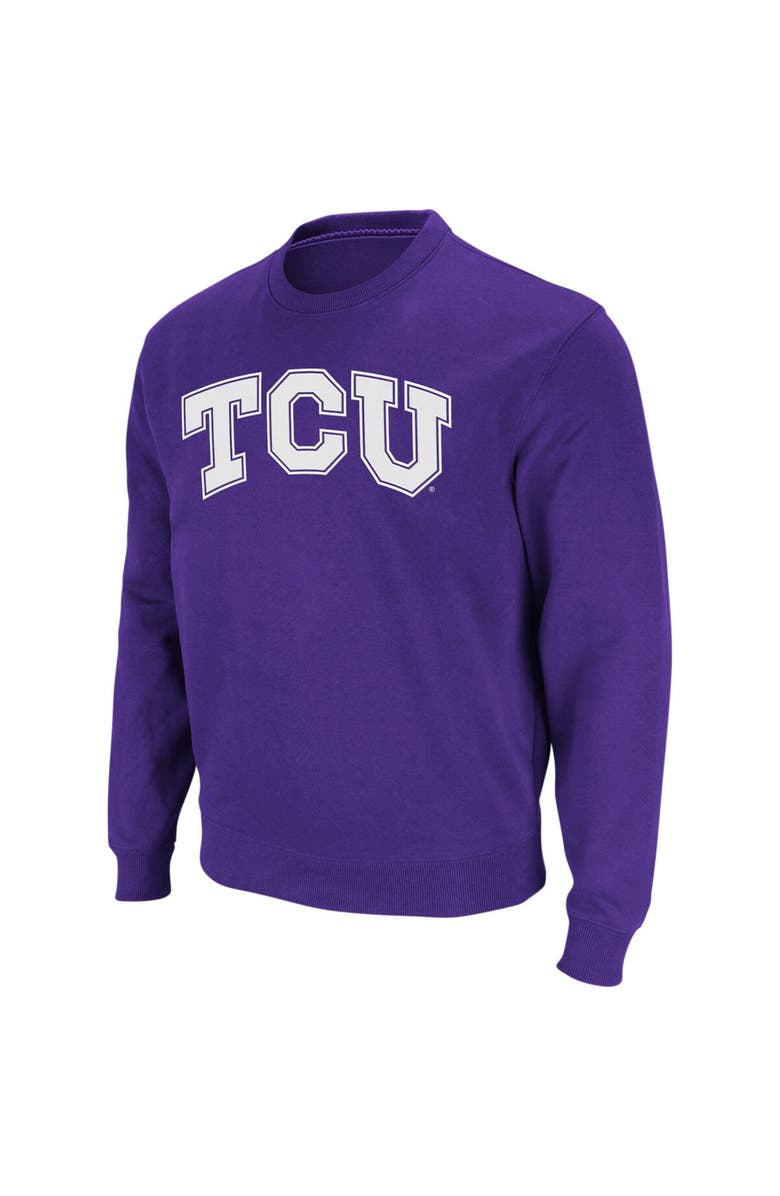 COLOSSEUM Men's Colosseum Purple TCU Horned Frogs Arch & Logo Crew Neck Sweatshirt, Alternate, color, Purple