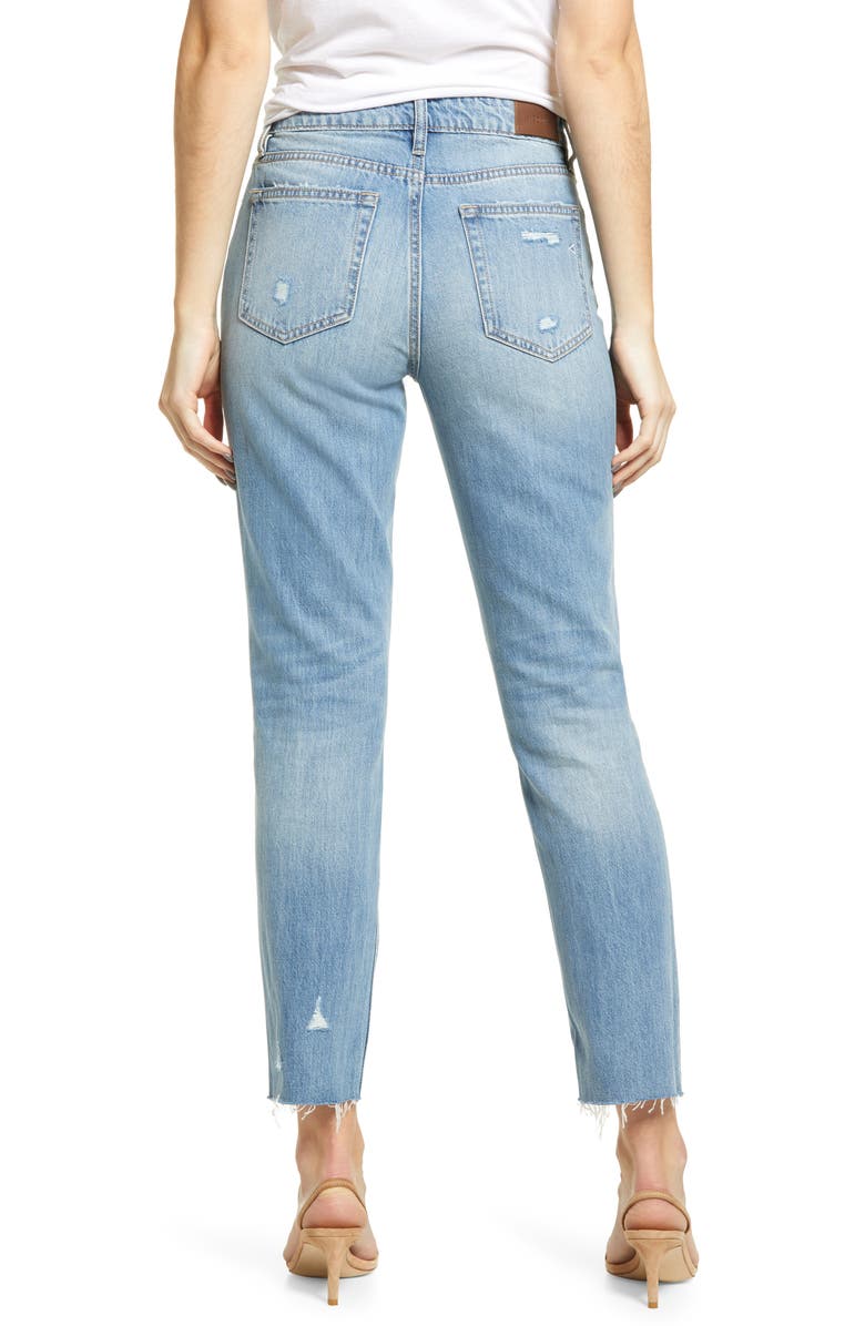 HIDDEN JEANS Distressed High Waist Ankle Straight Leg Jeans, Alternate, color,