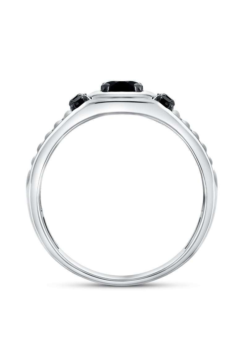 Shin 0.75CT Cushion Halo Black Spinel Ring 925 Silver, Alternate, color, Sterling Silver