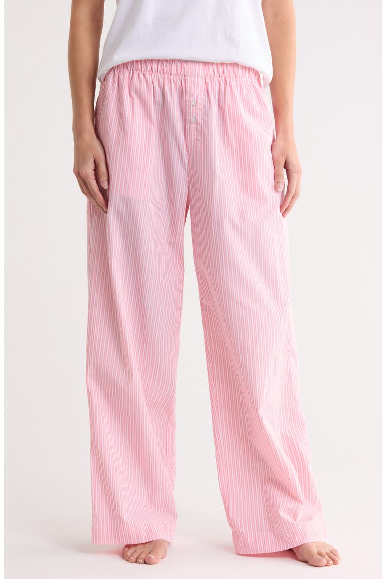 Cotton Poplin Pants, Main, color, PINK QUILL ESSENTIAL STRIPE