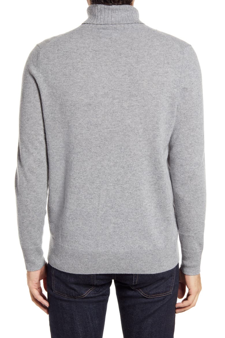 Cashmere Turtleneck Sweater, Alternate, color, GREY DRIFTWOOD HEATHER