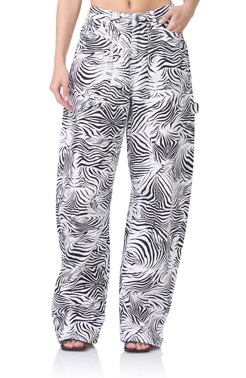 AFRM AFRM RHETT ZEBRA PRINT CARPENTER JEANS