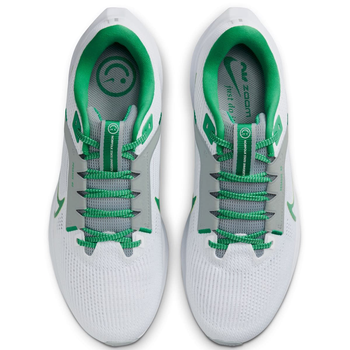 Nike Unisex Nike  White Norfolk State Spartans Zoom Pegasus 40 Running Shoe, Alternate, color, 