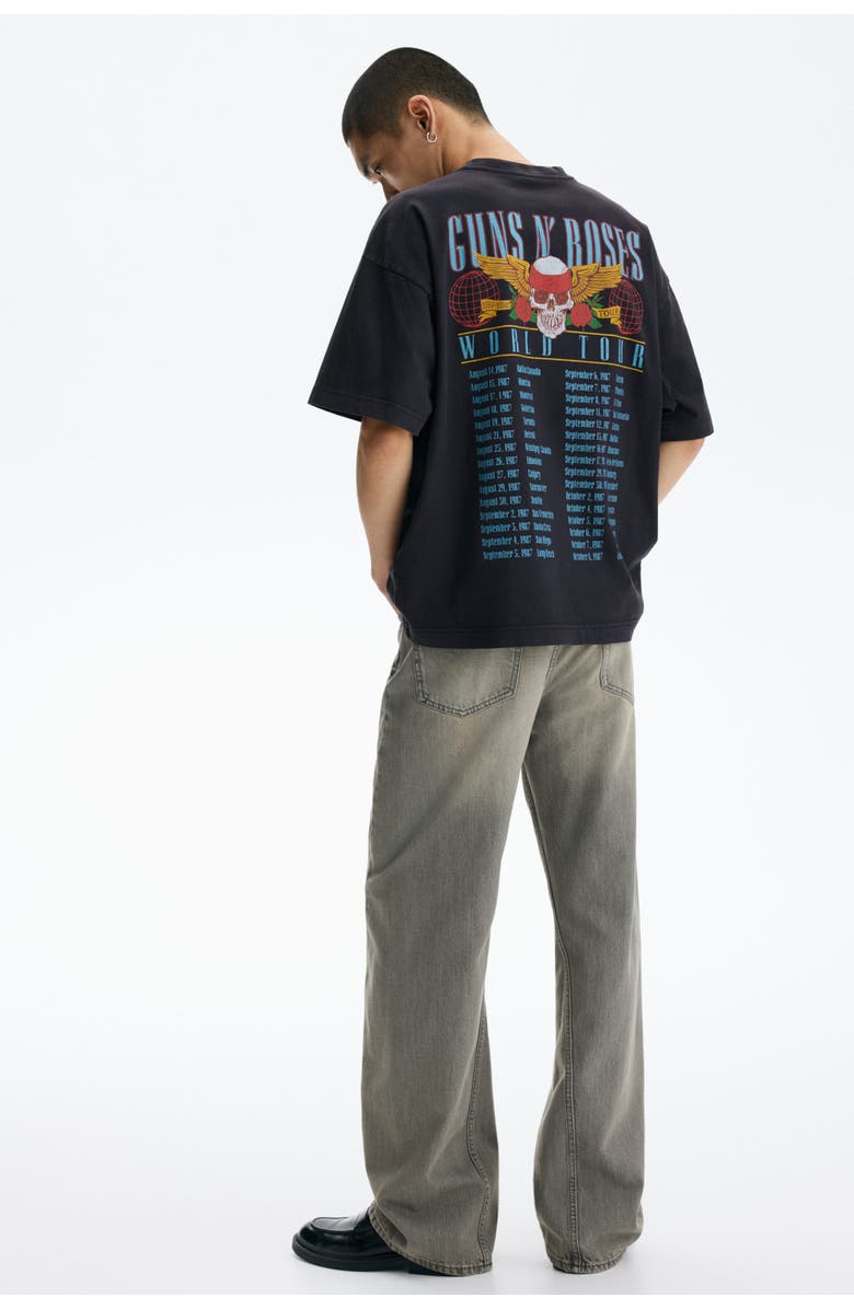 H&M Oversized Fit T-shirt, Alternate, color, Black/Guns N' Roses