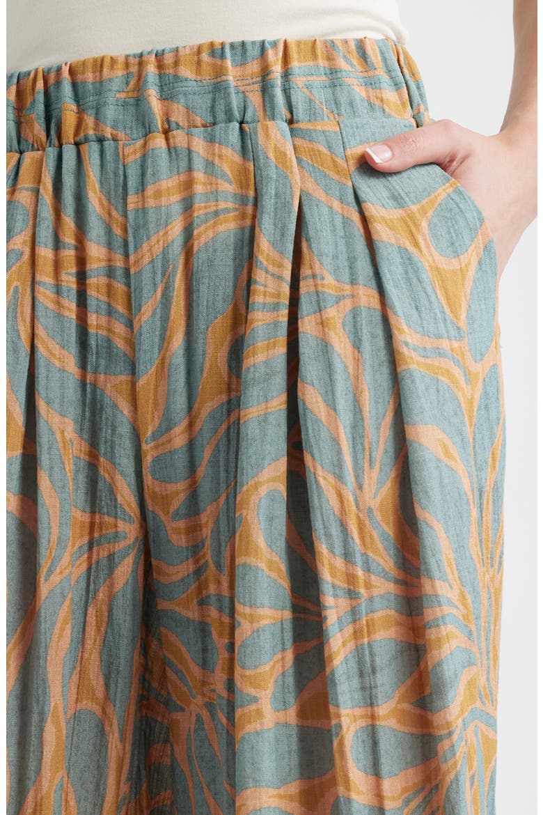 Glider Skyrise Pleated Palazzo Pants, Alternate, color, GOLDEN GLOW/ JADE