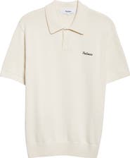 PALMES Embroidered Logo Organic Cotton Polo Sweater