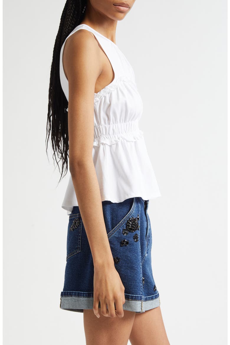 Pania Smocked Ruffle Sleeveless Top, Alternate, color, WHITE