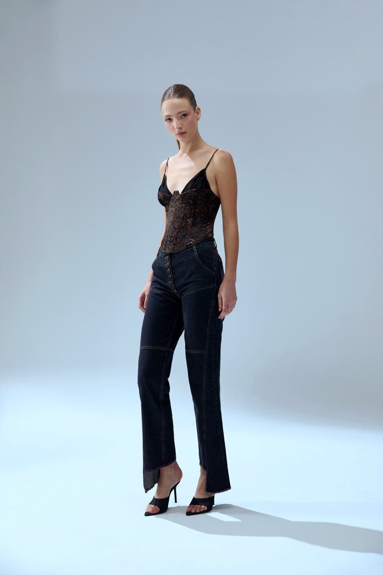 Pure Silk Your *Itch Kangaroo Corset Top, Alternate, color, Leopard