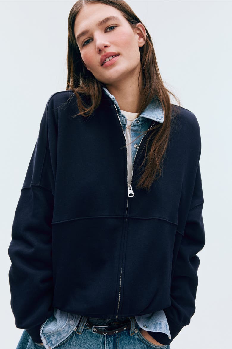 Bomber Jacket, Main, color, Navy blue