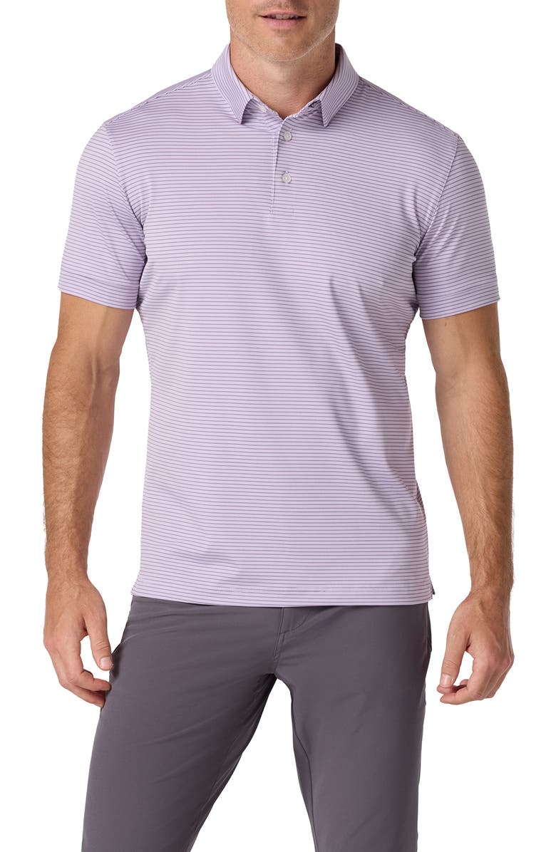 Mizzen+Main Versa Trim Fit Performance Golf Polo, Main, color, Lavender Haze Multi Stripe