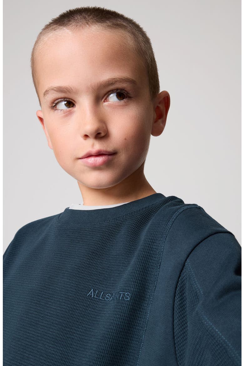 Kids' Waffle Knit Sweatshirt & Joggers Set, Alternate, color, NAVY
