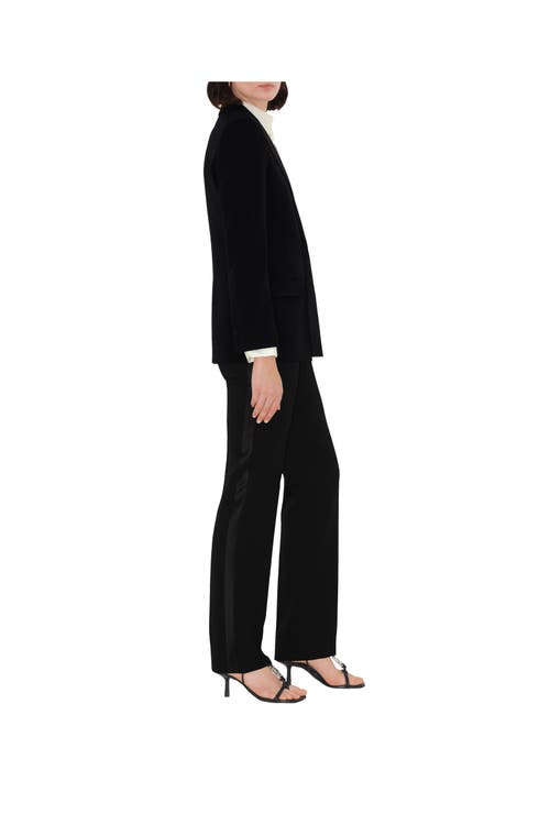 Burberry Wool Tuxedo Jacket In Black