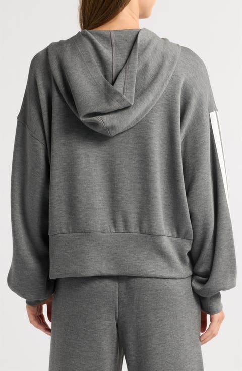 Striped Sleeve Full Zip Hoodie
