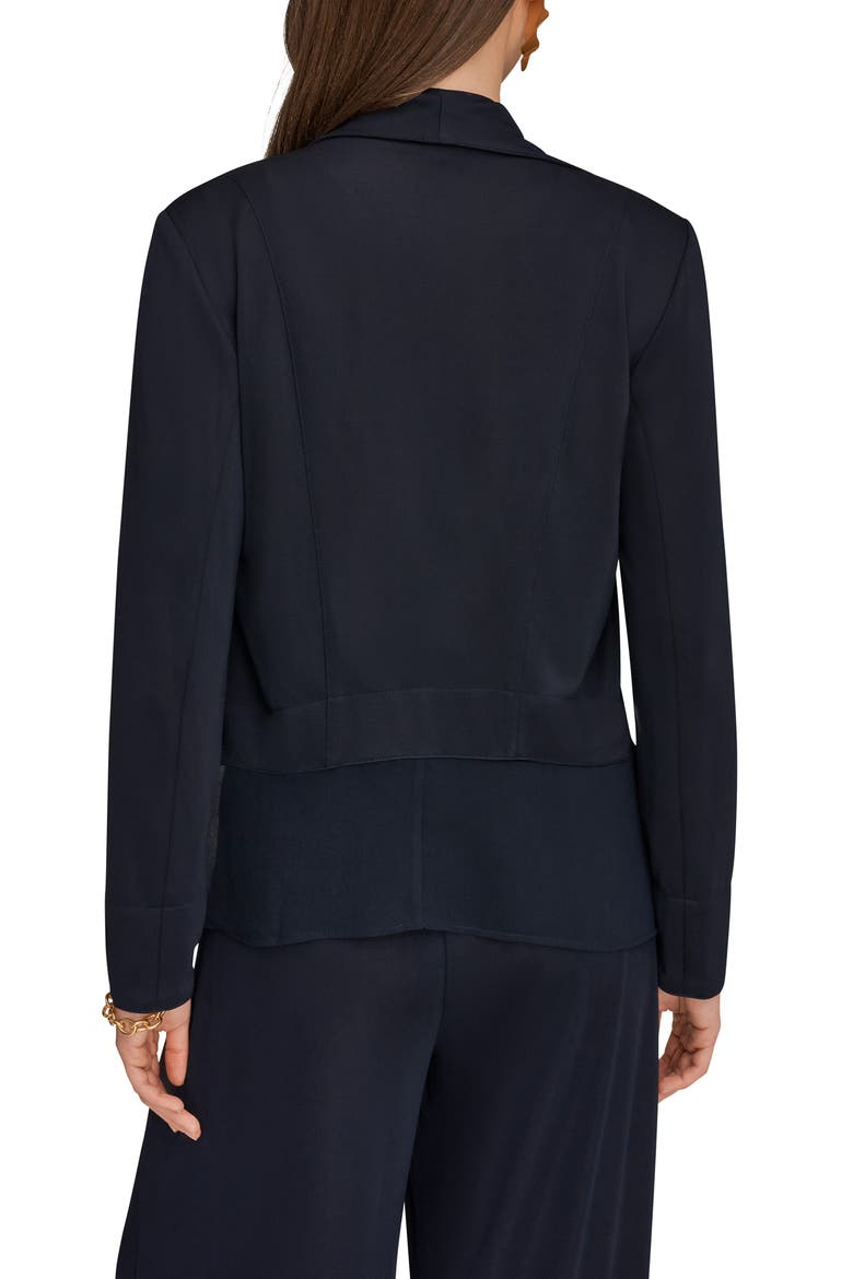Mixed Media Open Front Jacket, Alternate, color, NIGHTFALL