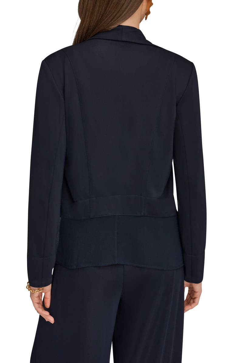 Donna Karan New York Mixed Media Open Front Jacket, Alternate, color, Nightfall