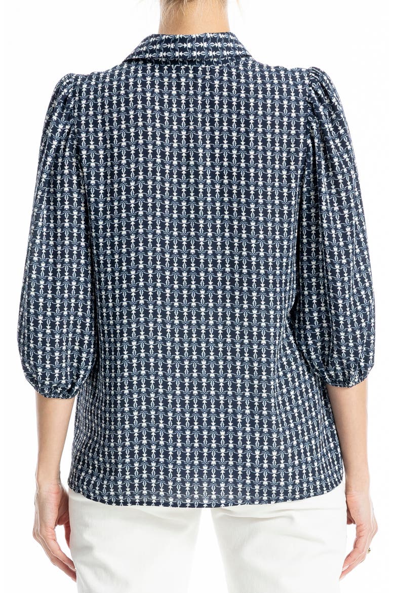 Three Quarter Sleeve Top, Alternate, color, NAVY BULB VINES