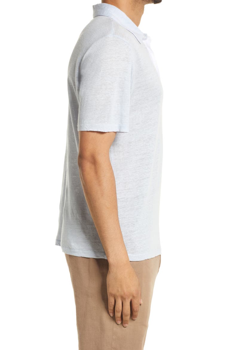 Linen Polo Shirt, Alternate, color, LUCENT BLUE