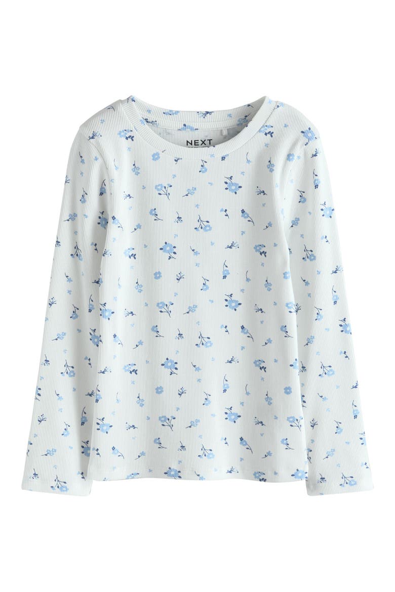 Kids' Floral Ribbed T-Shirt, Main, color, WHITE