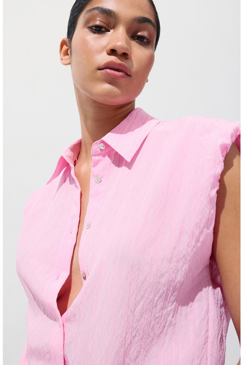 Embroidered Striped Shirt, Alternate, color, PINK