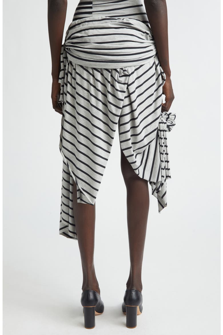 Stripe Jersey Asymmetric Skirt, Alternate, color, BLACK GREY