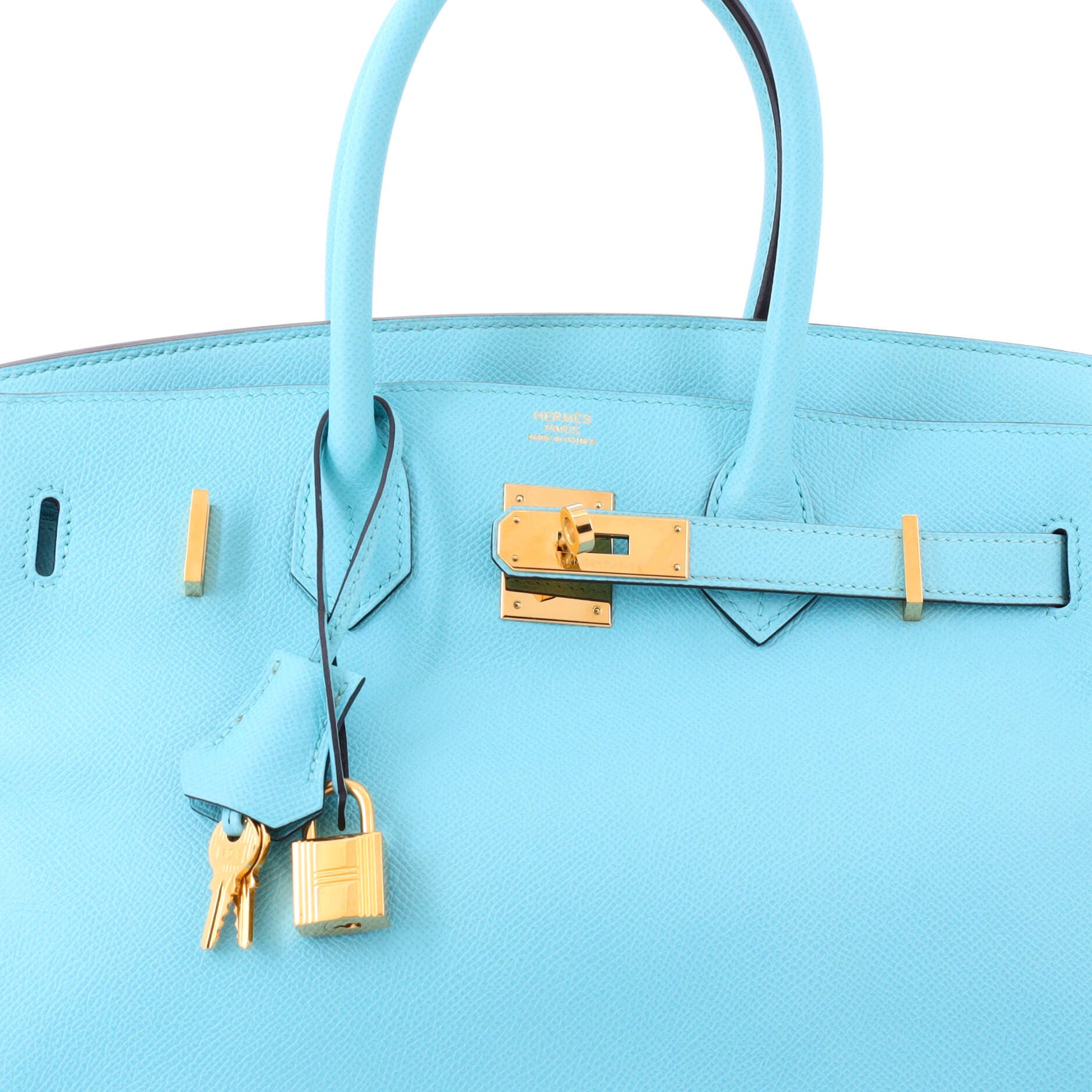 Pre-Owned Hermes Birkin Handbag Blue Epsom with Gold Hardware 30, Alternate, color, Bleu Atoll