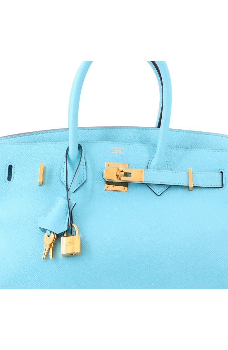 Pre-Owned Hermes Birkin Handbag Blue Epsom with Gold Hardware 30, Alternate, color, Bleu Atoll