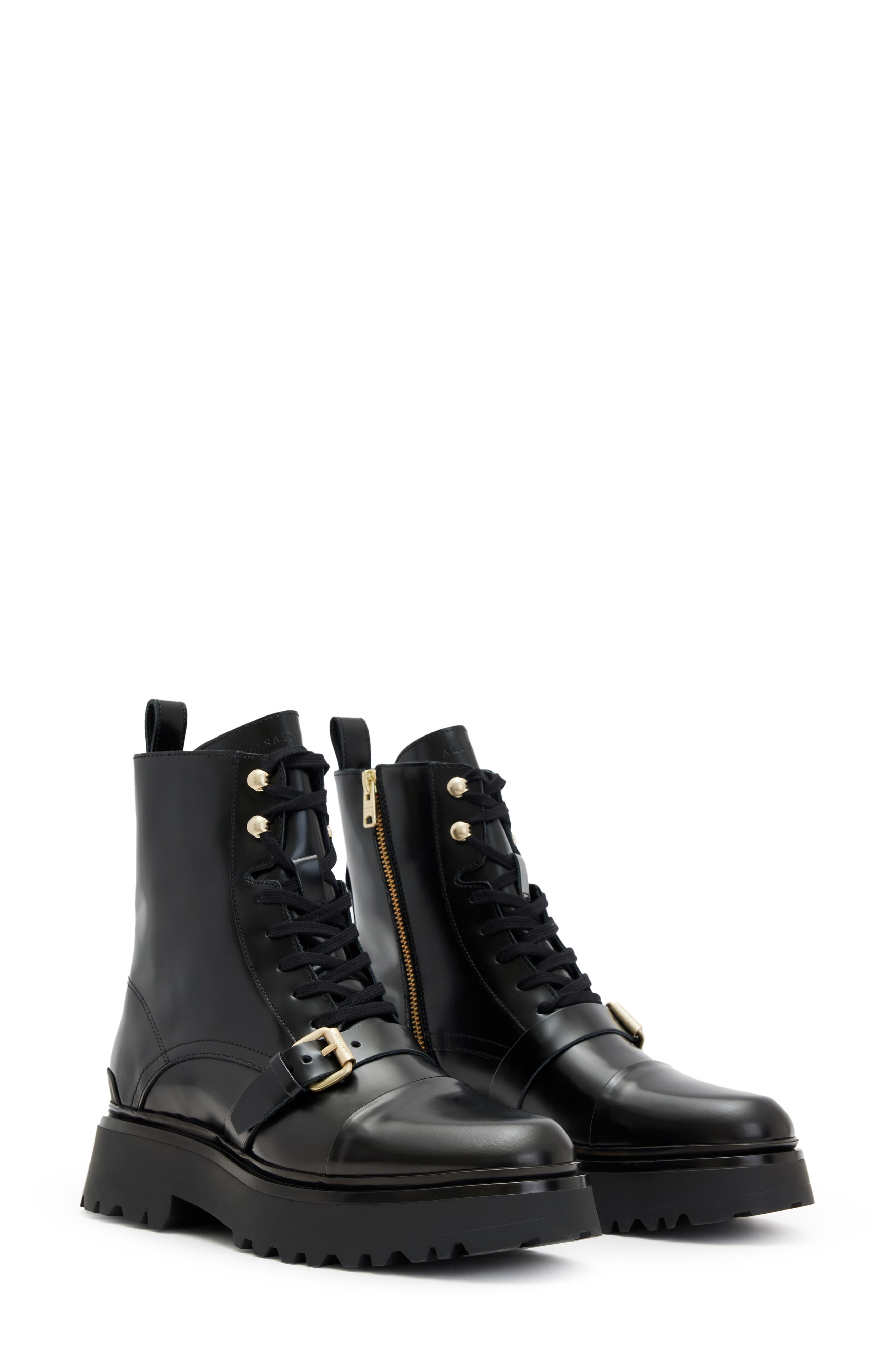 AllSaints Stellar Cap Toe Combat Boot, Main, color, 