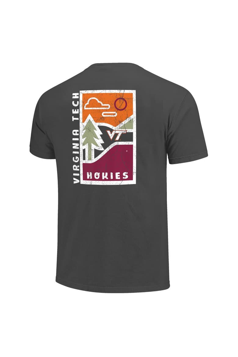 Men's  Graphite Virginia Tech Hokies Comfort Colors Minimal Vista Distressed Graphics T-Shirt, Alternate, color, Graphite