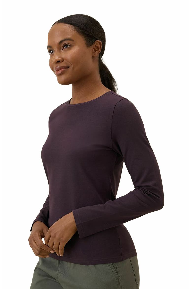 Luxe Stretch Jersey Slim Long Sleeve Tee, Alternate, color, Plum