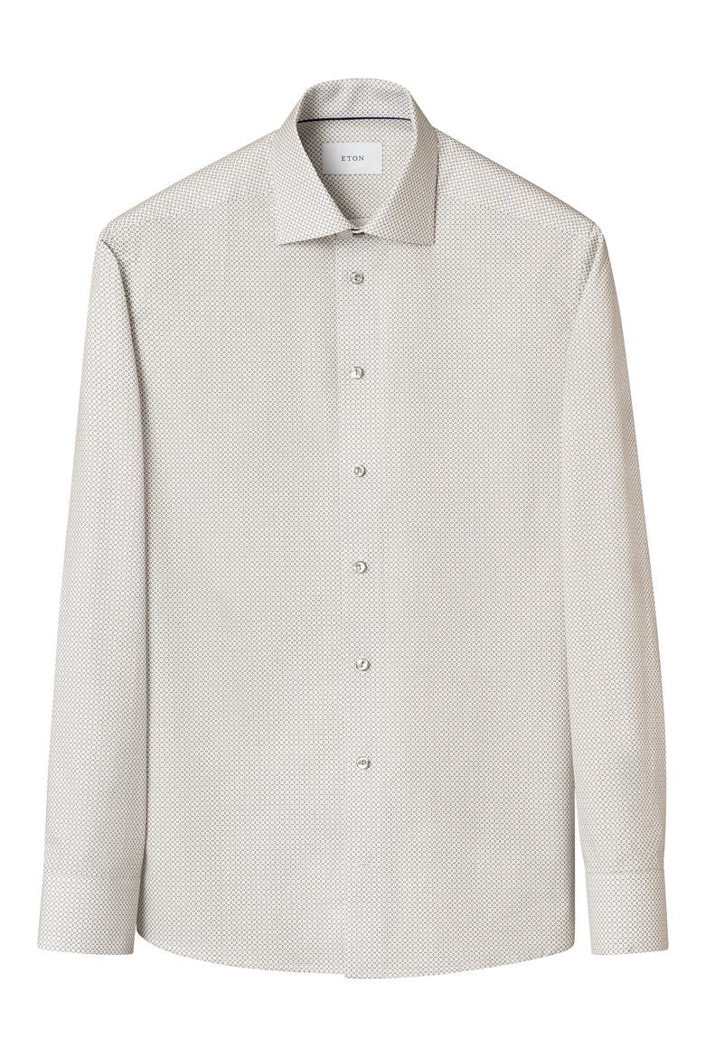 Slim Fit Geometric Print Dress Shirt, Alternate, color, LIGHT GREY