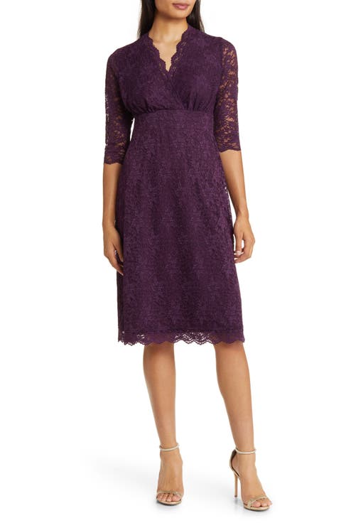 Scalloped Boudoir Lace Cocktail Dress